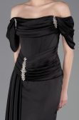 Long Black Satin Mermaid Evening Gown ABU5765