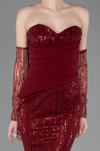 Long Burgundy Beaded Evening Dress ABU5766