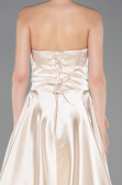 Long Beige Satin Evening Dress ABU5767