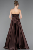 Long Brown Satin Evening Dress ABU5767