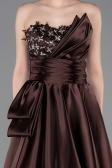 Long Brown Satin Evening Dress ABU5767