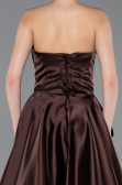 Long Brown Satin Evening Dress ABU5767