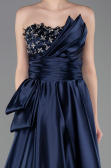 Long Navy Blue Satin Evening Dress ABU5767