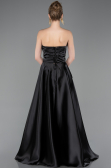 Long Black Satin Evening Dress ABU5767