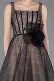 Long Black Dantelle Evening Dress ABU5778