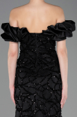 Long Black Scaly Mermaid Prom Dress ABU5780