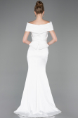 Long White Satin Evening Dress ABU5785