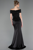 Long Black Satin Evening Dress ABU5785
