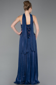 Long Navy Blue Chiffon Evening Dress ABU5786