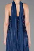 Long Navy Blue Chiffon Evening Dress ABU5786
