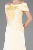 Long Yellow Satin Evening Dress ABU5792
