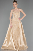 Gold Long Beaded Evening Dress ABU5511