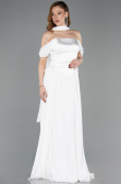 White Long Chiffon Evening Dress ABU5327