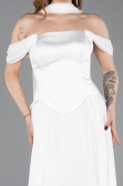 White Long Chiffon Evening Dress ABU5327