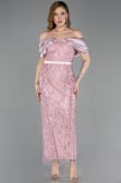 Powder Color Midi Beaded Party Dress ABK2453