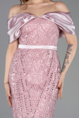 Powder Color Midi Beaded Party Dress ABK2453