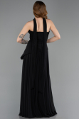 Long Black Chiffon Prom Gown ABU5763