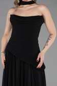 Long Black Chiffon Prom Gown ABU5763