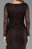 Brown Long Dantelle Evening Dress ABU5588