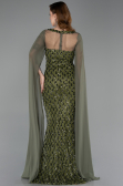 Olive Drab Long Scaly Evening Dress ABU5589