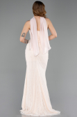 Beige Long Dantelle Evening Dress ABU5686