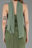Olive Drab Long Dantelle Evening Dress ABU5686