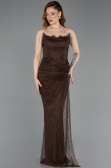 Long Brown Dantelle Evening Dress ABU5823