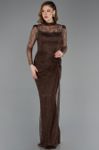 Long Brown Dantelle Evening Dress ABU5823