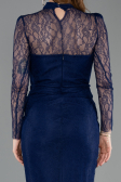 Long Navy Blue Dantelle Evening Dress ABU5823