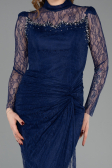 Long Navy Blue Dantelle Evening Dress ABU5823