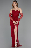 Long Burgundy Dantelle Evening Dress ABU5770