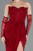 Long Burgundy Dantelle Evening Dress ABU5770