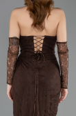 Long Brown Dantelle Evening Dress ABU5770