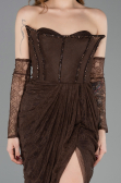 Long Brown Dantelle Evening Dress ABU5770