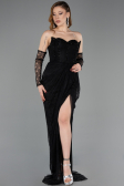 Long Black Dantelle Evening Dress ABU5770