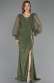 Long Olive Drab Evening Dress ABU5779