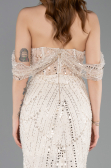 Long Beige Beaded Evening Dress ABU5833
