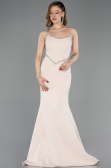 Beige Long Evening Dress ABU5747