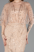 Long Gold Beaded Evening Dress ABU5798