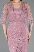 Long Powder Color Beaded Evening Dress ABU5798