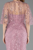 Long Powder Color Beaded Evening Dress ABU5798