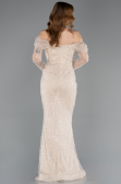 Long Beige Beaded Evening Dress ABU5825