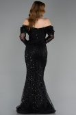 Long Black Beaded Evening Dress ABU5825