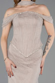 Long Mink Dantelle Evening Dress ABK2548