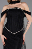 Long Black Dantelle Evening Dress ABU5839