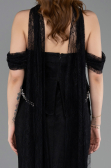 Long Black Dantelle Evening Dress ABU5839