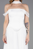 Long White Dantelle Evening Dress ABU5799