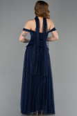 Long Navy Blue Dantelle Evening Dress ABU5799
