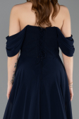 Long Navy Blue Chiffon Prom Gown ABU5826