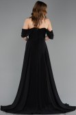 Long Black Chiffon Prom Gown ABU5826
